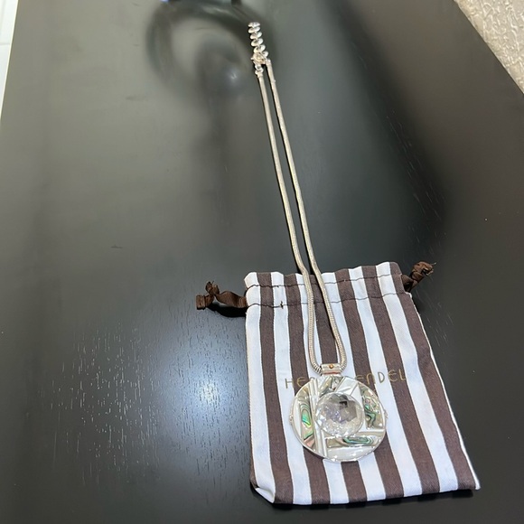 HENRI BENDEL NWOT SILVER TONE DECORATIVE LONG NECKLACE - Picture 9 of 10